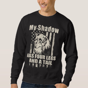My Shadow Sheltie Proud American Flag Funny Sweatshirt