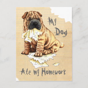 My Shar-Pei Ate My Homework Postcard