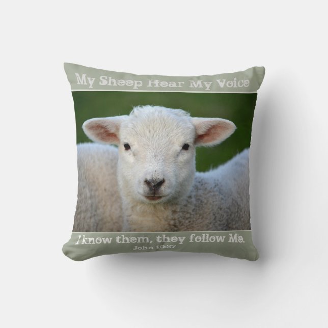 My Sheep Hear My Voice, Bible Verse John 10:27, Cushion (Front)