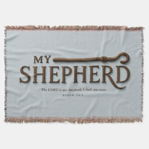 MY SHEPHERD   Mist Blue   Psalm 23:1  Throw Blanket