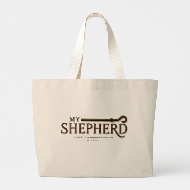  MY SHEPHERD | Psalm 23:1 | Scripture Large Tote Bag (Back)
