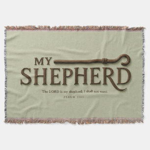 MY SHEPHERD   Soft Sage   Psalm 23:1 Throw Blanket
