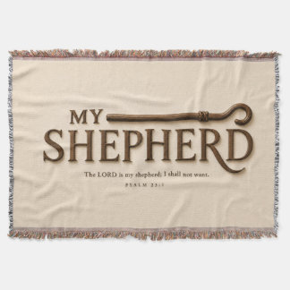 MY SHEPHERD | Warm Cream | Psalm 23:1 Throw Blanket