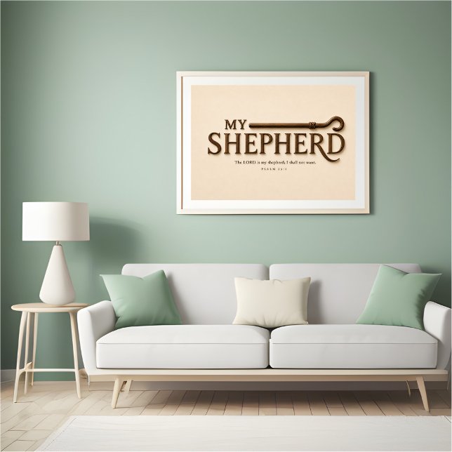MY SHEPHERD – Warm Cream | Psalm 23:1 Wall Art (Creator Uploaded)