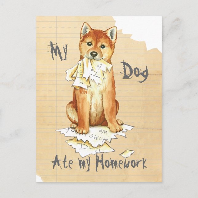 My Shiba Inu Ate My Homework Postcard (Front)