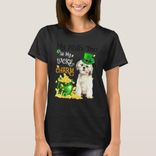 My Shih Tzu Is My Lucky Charm Cute Dog Patricks Da T-Shirt