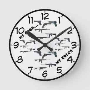 My Shop...my rules Round Clock