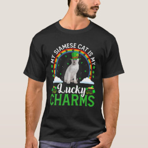 My Siamese Cat Is My Lucky Charms Funny Cat St Pat T-Shirt