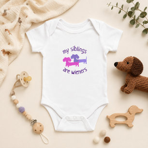My Siblings are Wieners Dachshunds Doxie Baby Bodysuit