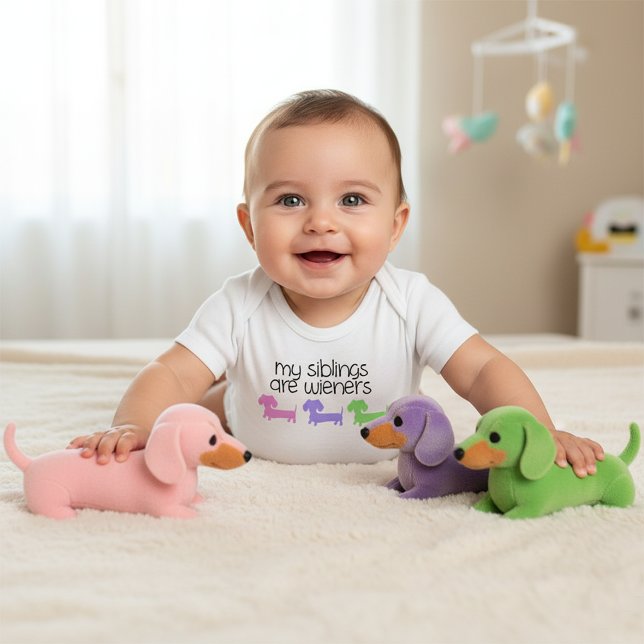 My Siblings are Wieners Dogs | Baby Shower Gift  Baby Bodysuit (My siblings are wieners - baby shower gift for dachsund mamas)