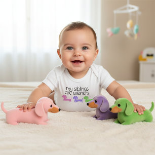 My Siblings are Wieners Dogs   Baby Shower Gift  Bodysuit