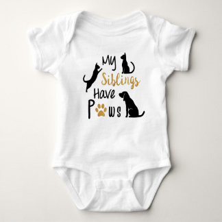 My siblings have paws baby bodysuit