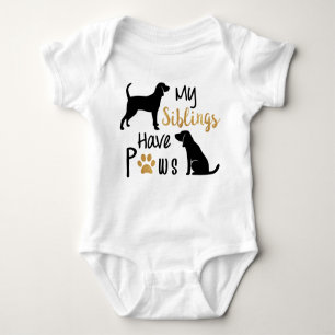 My siblings have paws - two dogs - baby bodysuit