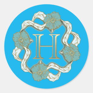 My signature with the letter h, classic round sticker