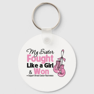 My Sister Fought Like a Girl - Breast Cancer Key Ring