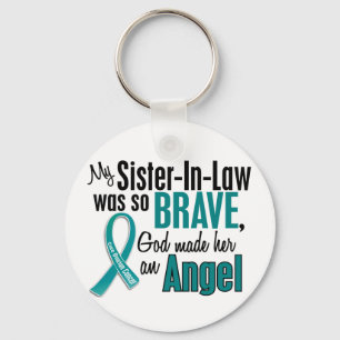 My Sister-In-Law Is An Angel 1 Ovarian Cancer Key Ring
