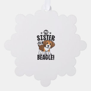 My Sister Is A Beagle Shirt Kids Beagle Shirt Girl Tree Decoration Card