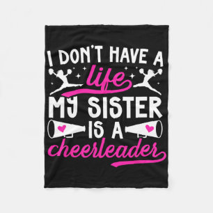 My Sister Is A Cheerleader Sister Cheer Sister  Fleece Blanket