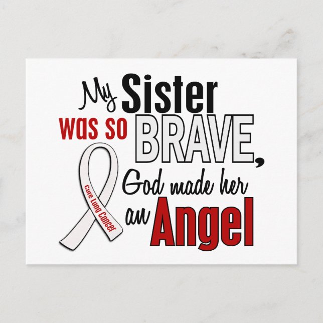 My Sister Is An Angel Lung Cancer Postcard (Front)