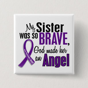 My Sister Is An Angel Pancreatic Cancer 15 Cm Square Badge