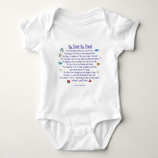 MY SISTER My Friend poem with graphics Baby Bodysuit