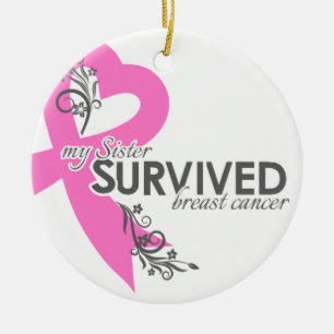 My Sister Survived Breast Cancer Ceramic Tree Decoration