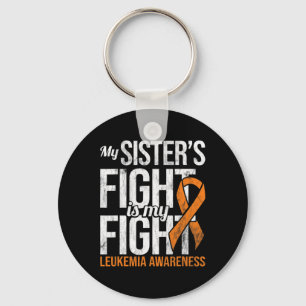 My Sister's Fight My Fight Leukaemia Awareness Rib Key Ring