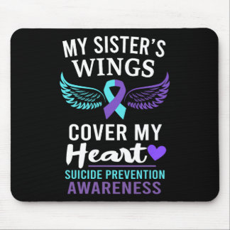 My Sister's Wings Cover Heart Suicide Awareness Ri Mouse Pad