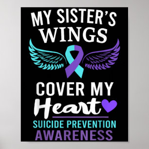 My Sister's Wings Cover Heart Suicide Awareness Ri Poster