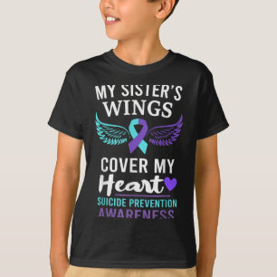 My Sister's Wings Cover Heart Suicide Awareness Ri T-Shirt