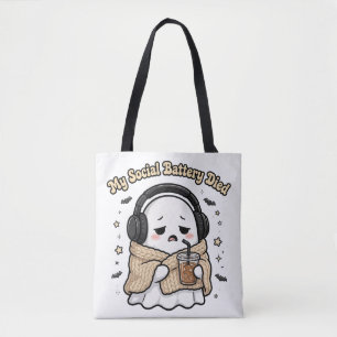 My Social Battery Died Tote Bag - Funny Introvert 