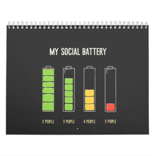 My Social Battery introvert Social Humour  Calendar