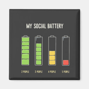 My Social Battery introvert Social Humour  Magnet