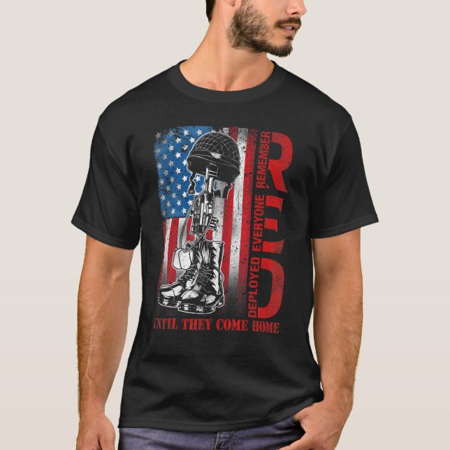 My Soldier American Flag Until They Come Home Red  T-Shirt (Front)