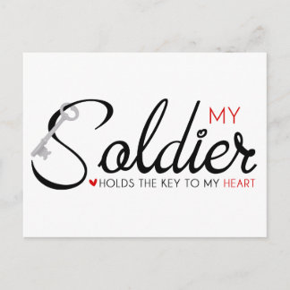 My Soldier Holds the Key to my Heart Postcard