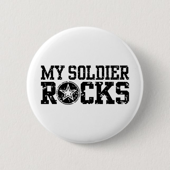 My Soldier Rocks 6 Cm Round Badge (Front)