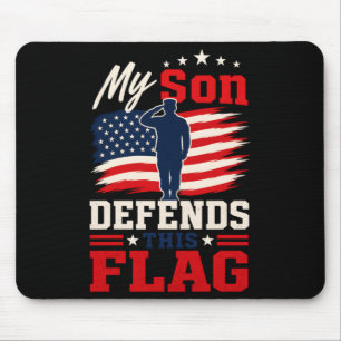 My Son Defends This Flag Usa Patriotic Honour Mouse Pad