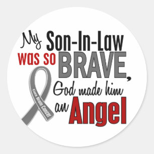 My Son-In-Law Is An Angel 1 Brain Cancer Classic Round Sticker