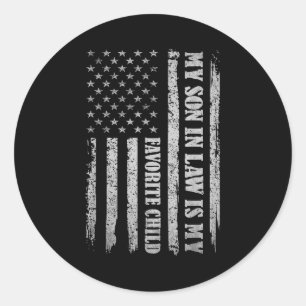 My Son In Law Is My Favorite Child Fathers Day Usa Classic Round Sticker