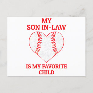 My Son In Law Is My Favourite Child - Baseball Fan Holiday Postcard