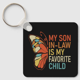 My Son-In-Law Is My Favourite Child Funny Retro Key Ring