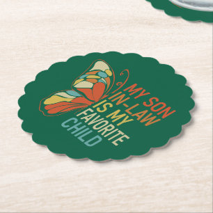 My Son-In-Law Is My Favourite Child Funny Retro Paper Coaster