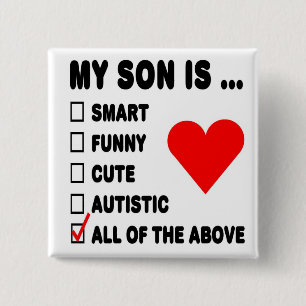 My Son Is... 15 Cm Square Badge