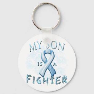 My Son is a Fighter Light Blue Key Ring