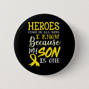 My Son Is A Hero Childhood Cancer Awareness 6 Cm Round Badge