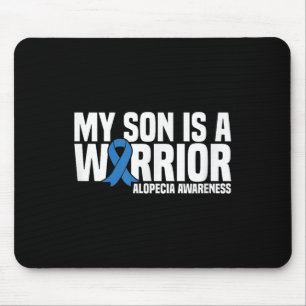 My Son Is A Warrior Blue Ribbon Alopecia Mouse Pad