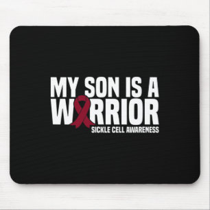 My Son Is A Warrior Burgundy Ribbon Sickle Cell Aw Mouse Pad