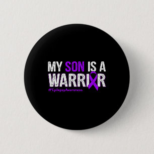 My Son Is A Warrior Epilepsy Awareness Purple Ribb 6 Cm Round Badge