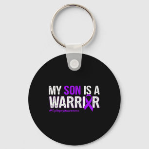 My Son Is A Warrior Epilepsy Awareness Purple Ribb Key Ring