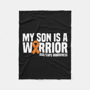 My Son Is A Warrior Orange Ribbon Rsdcrps Awarenes Fleece Blanket